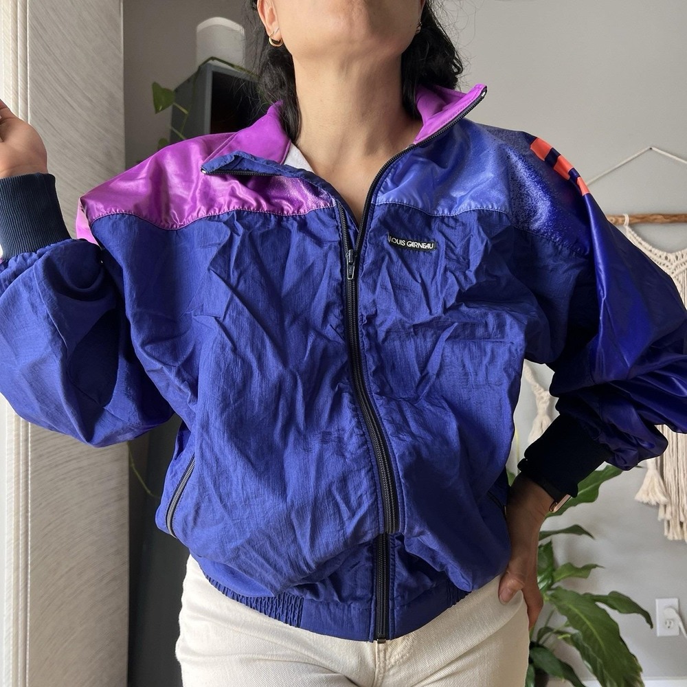 Vintage 1990s Louis Garneau Blue bicycle windbreaker jacket women's Medium